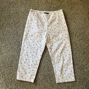 Ralph Lauren Rosebud Pedal Pushers in White and Pink Size 6P